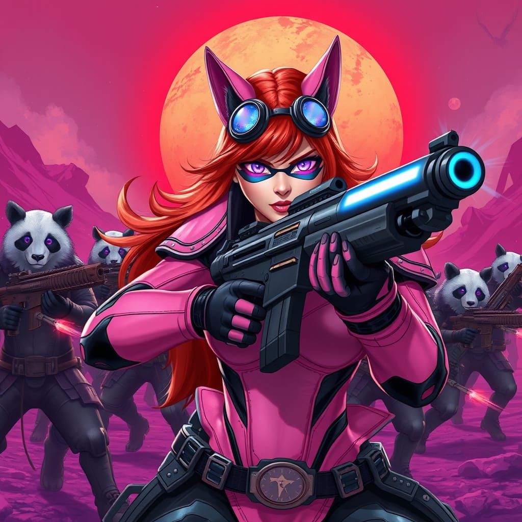 Warrior Princess Cat Woman Leads Battle Charge in High-Tech ...