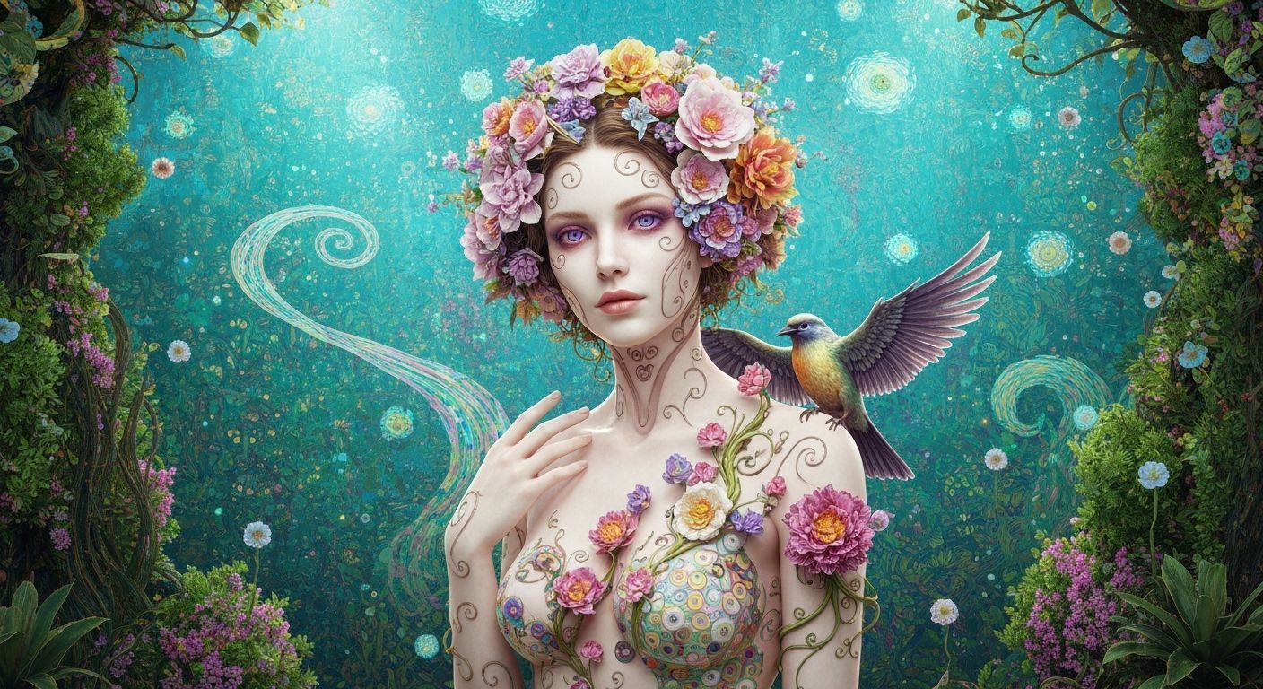 Surreal Starry Night Spirits in Expressionist Style