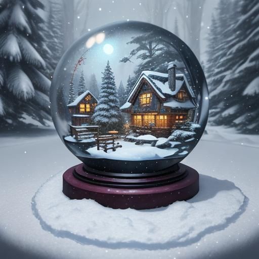 Cozy Snow Globe: Detailed Matte Painting