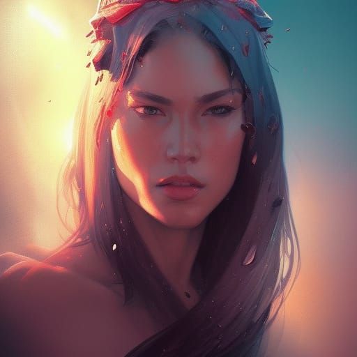 Hyperdetailed Portrait of a Sweaty Queen in 8k