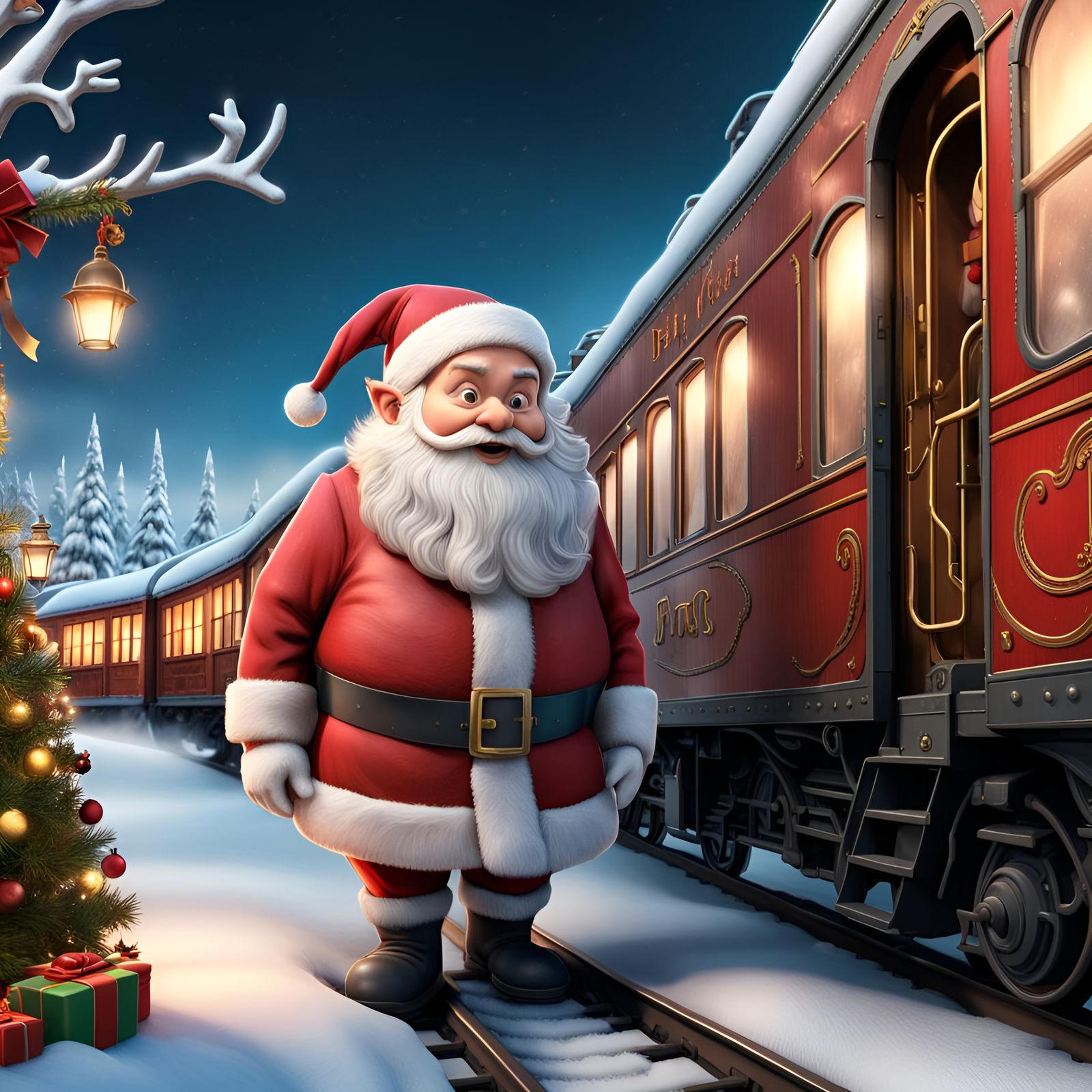 Polar Express Train to North Pole in 3D