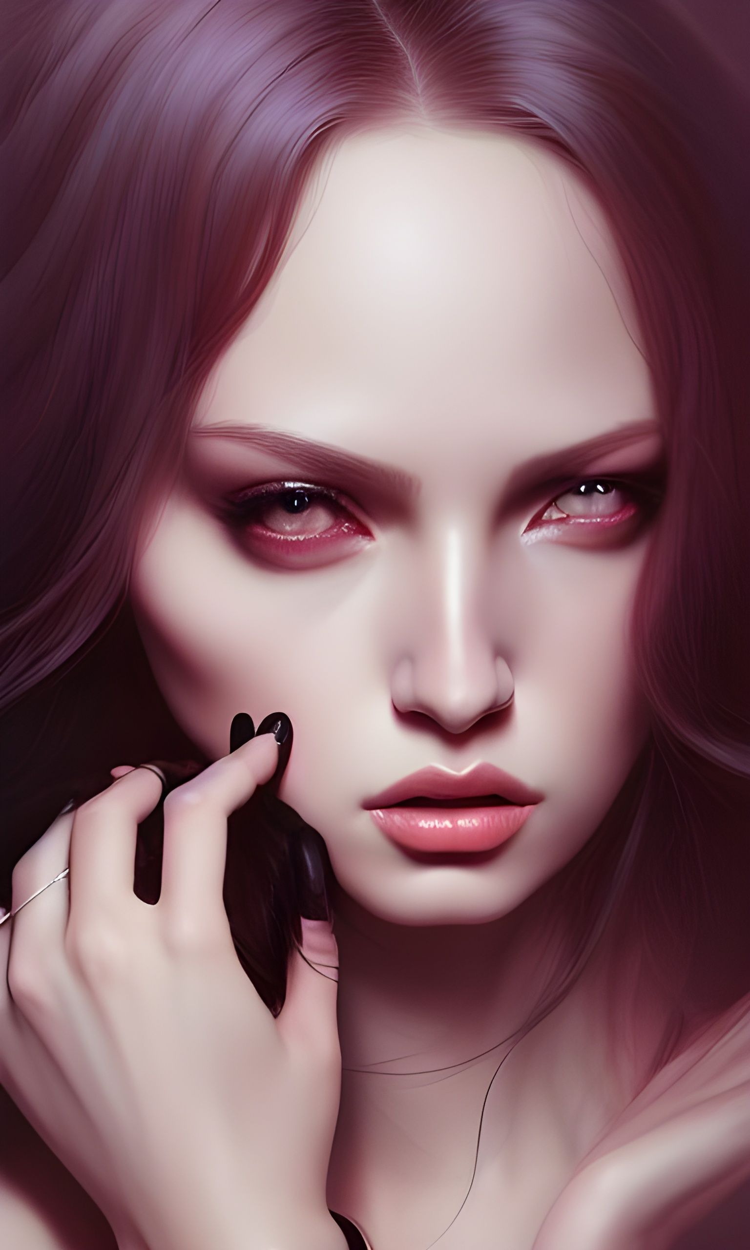 Beautiful Woman Portrait in Digital Art Style