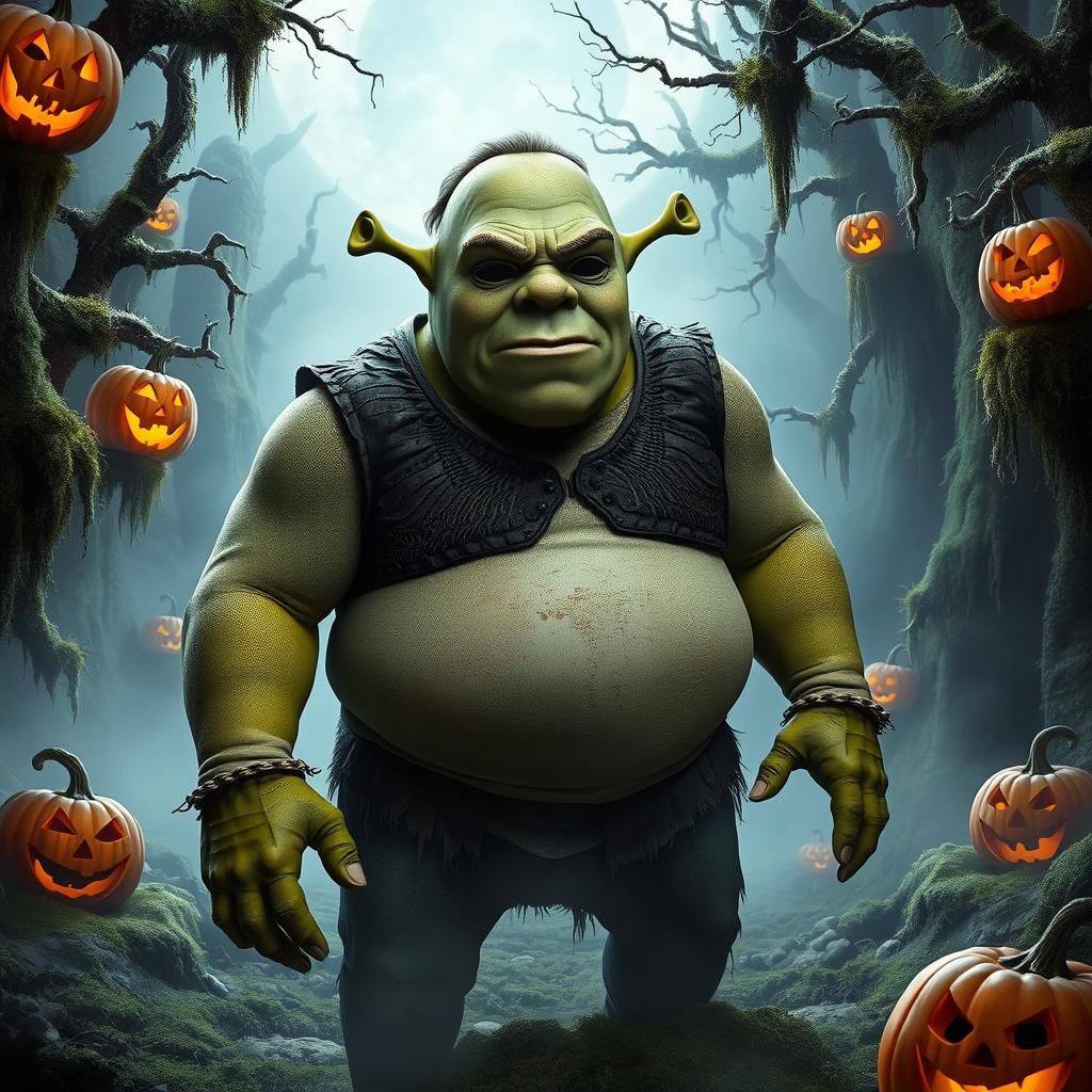 Michael Myers as Shrek in Halloween Horror Scene