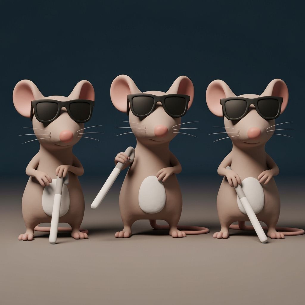 Three Blind Mice in Claymation Style