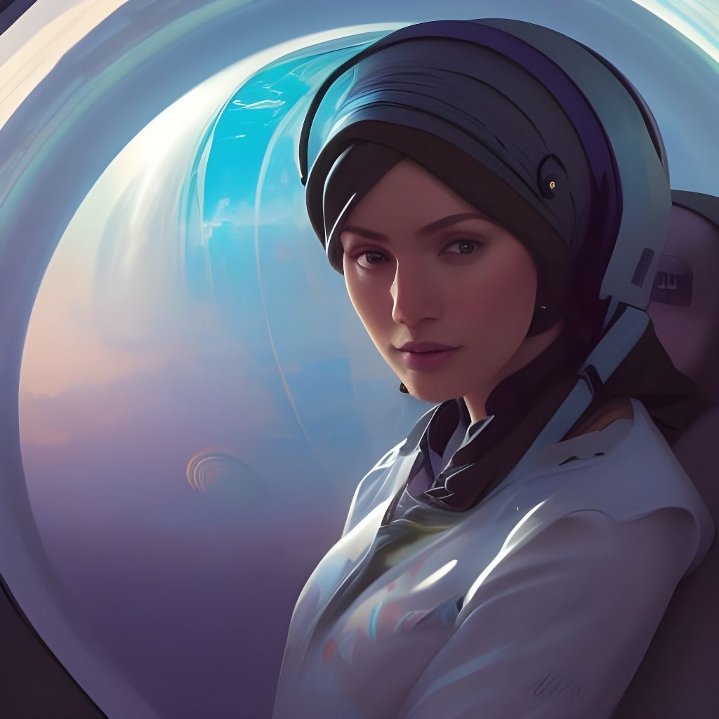 First Class Passenger with Earth, Hyperdetailed Portrait