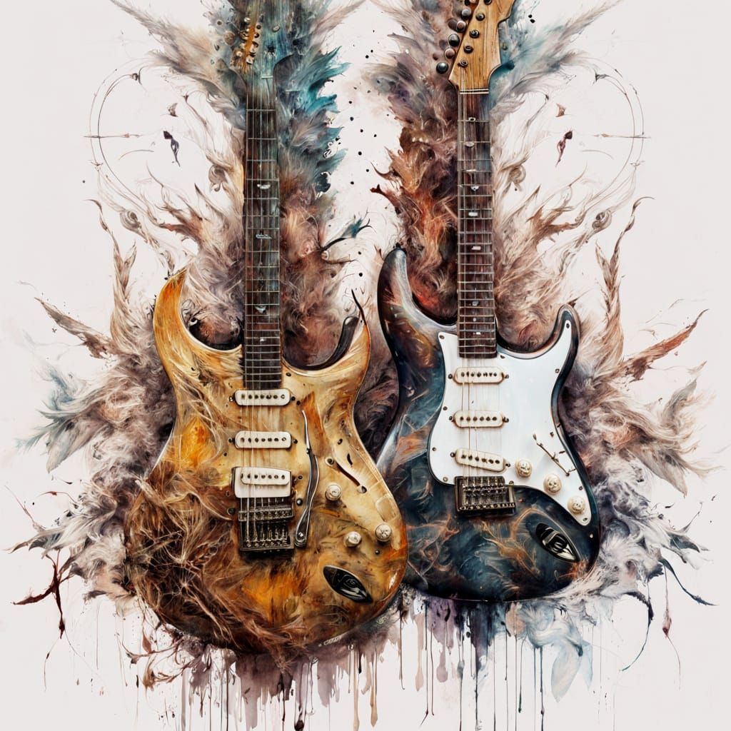 Guitars Engage in Ethereal Musical Combat
