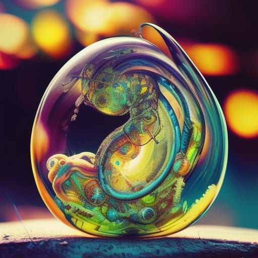 Glass Snail Macro Photography in Fantasycore Style