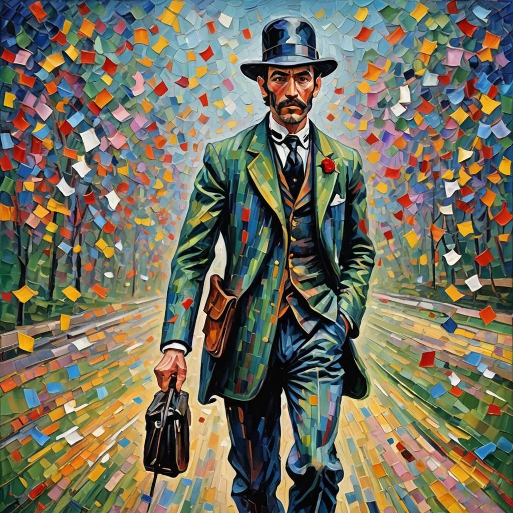 Dandy Highwayman in Expressionist Oil Painting