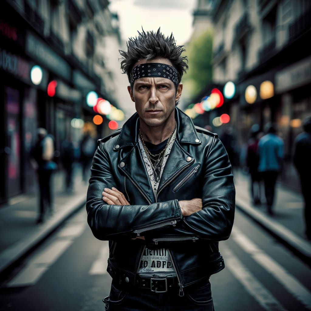 Emmanuel Macron as Punk Rocker: High-Resolution Photo