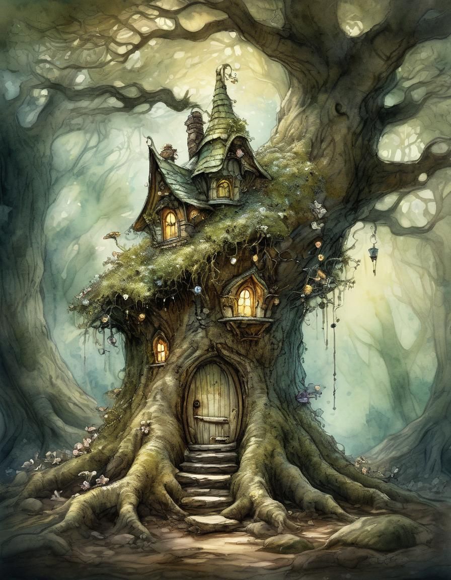 Enchanting Fairy House in Oak Tree Roots