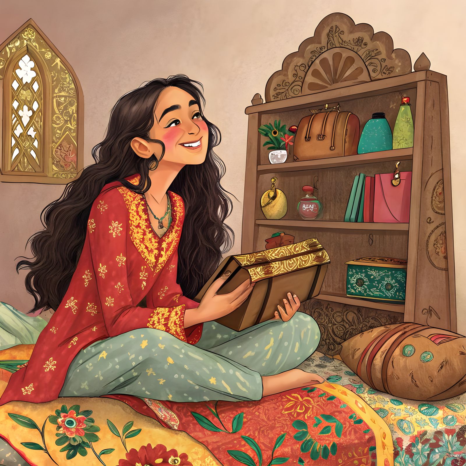 Soothing Bohemian Scene with Intricate Details