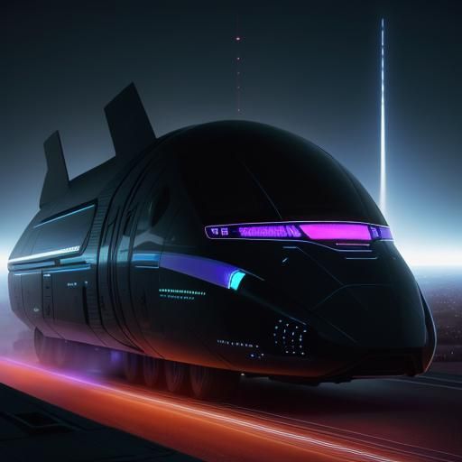 Futuristic Highway to the Moon in Crystalline Tunnel