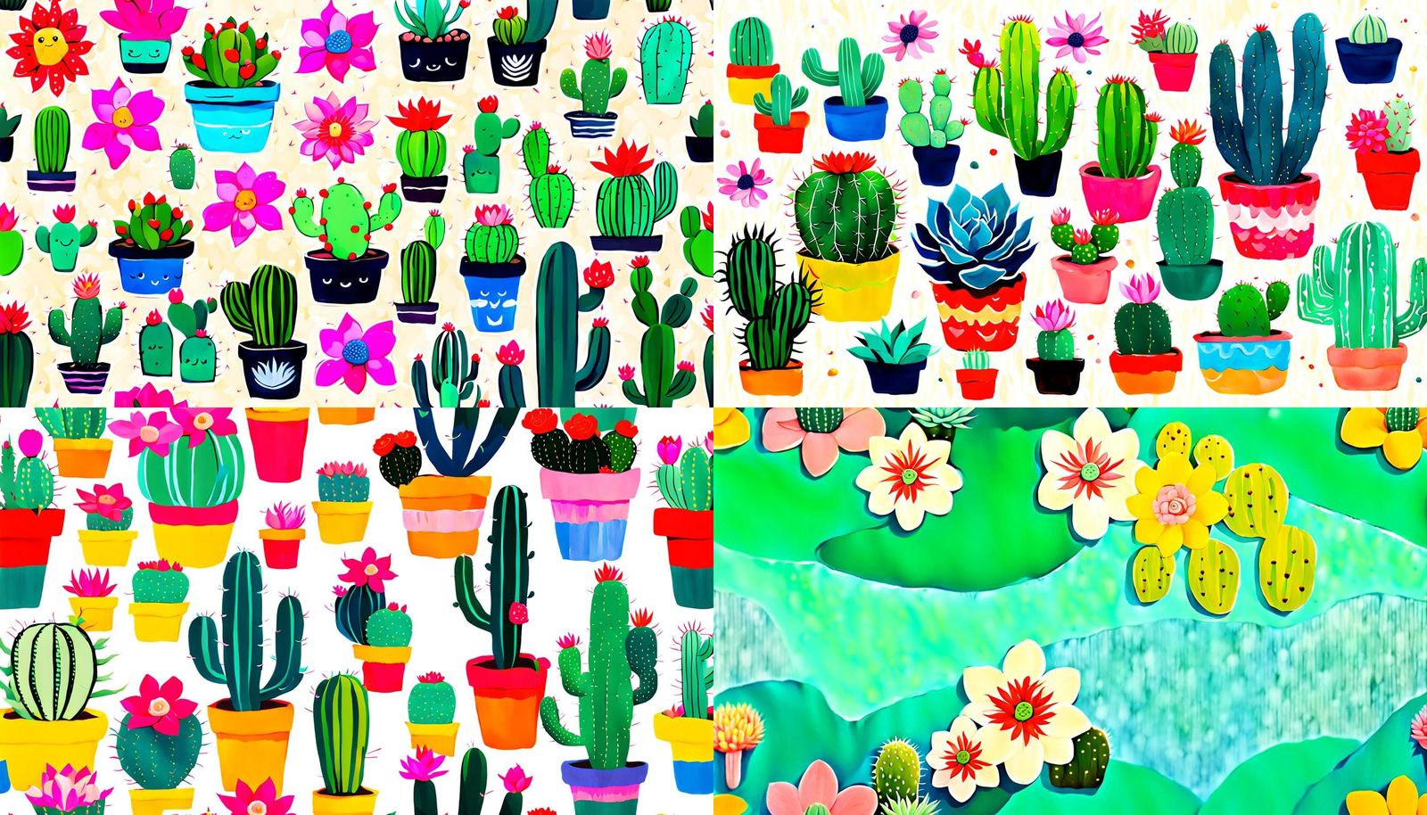 Kawaii Plant-Human Hybrids in Acrylic Paint Style