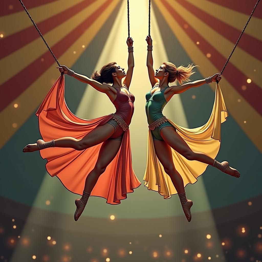 Acrobats Perform Under the Big Top as Rococo Art