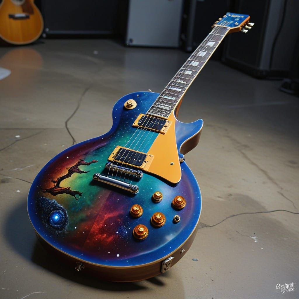 Electric Guitar in Cosmic Gibson Les Paul Design