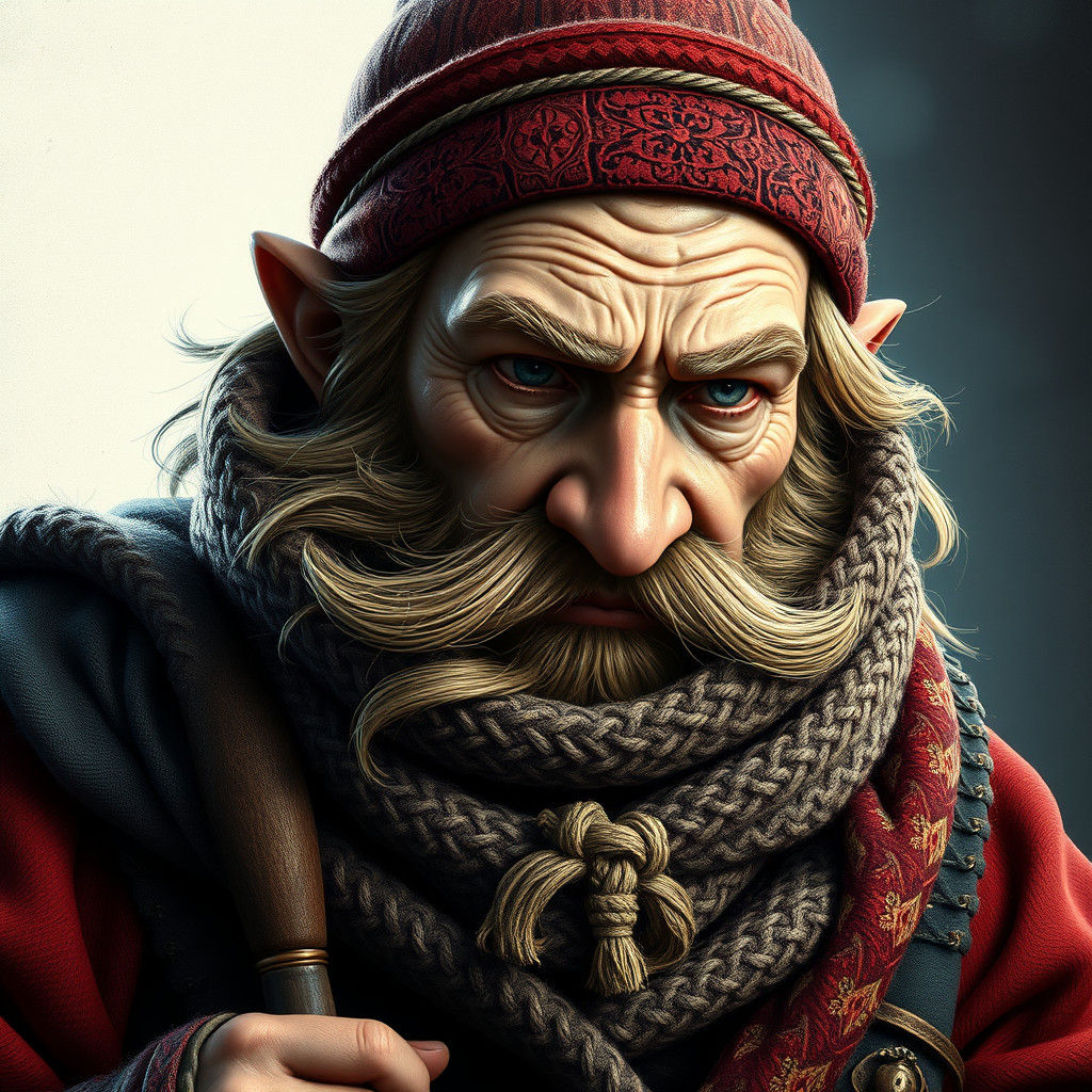 Dwarf Alchemist Portrait in Doré and Dürer Style