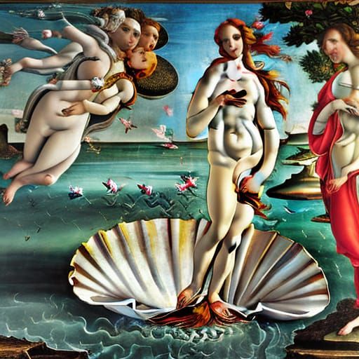 Birth of Venus Reimagined as 3D Digital Art