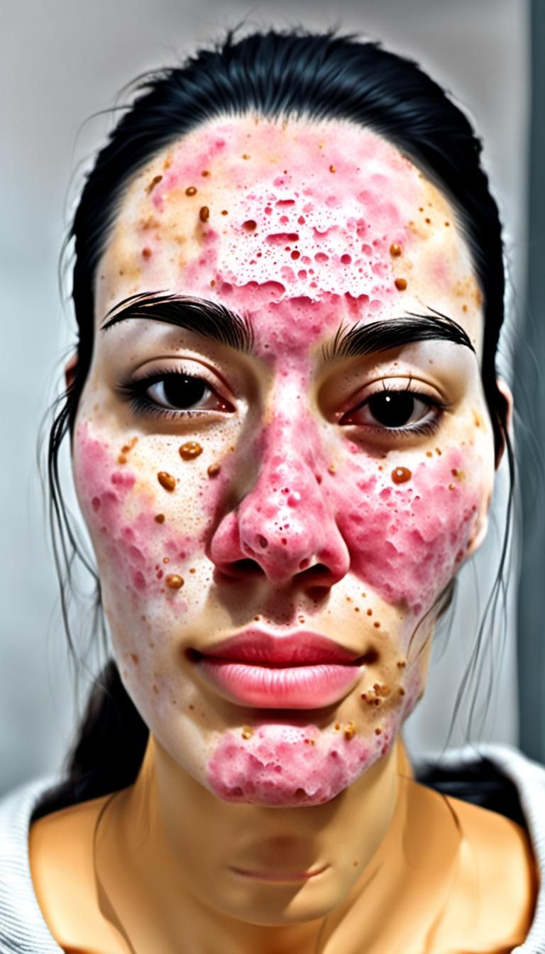 High-Resolution Portrait of a Girl with Acne