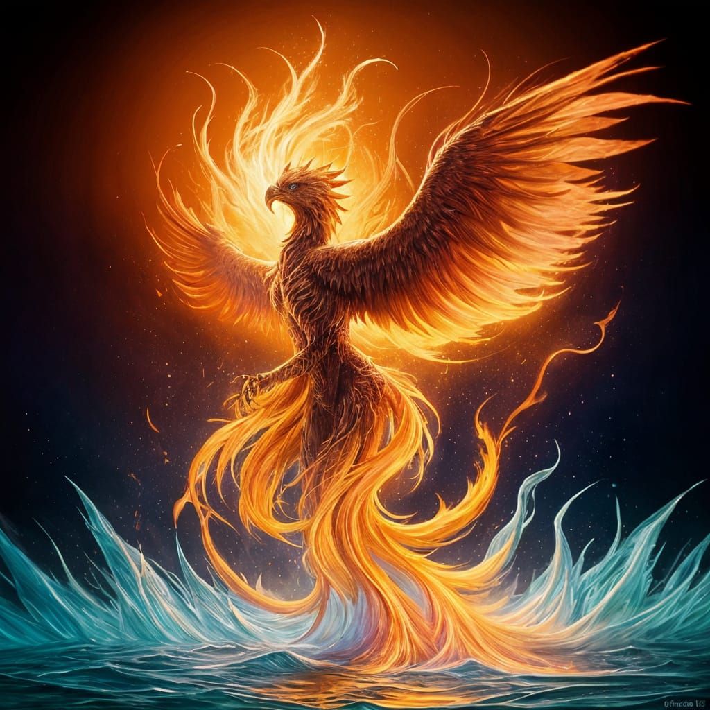Hyperrealistic Phoenix Rising Concept Art