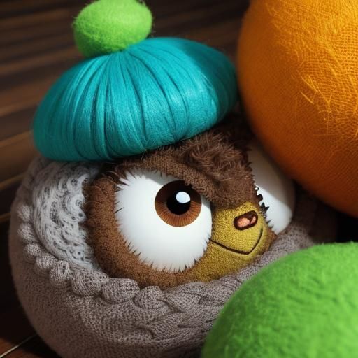 Cute Brown Baby Tribble, Fluffy Muppet Style