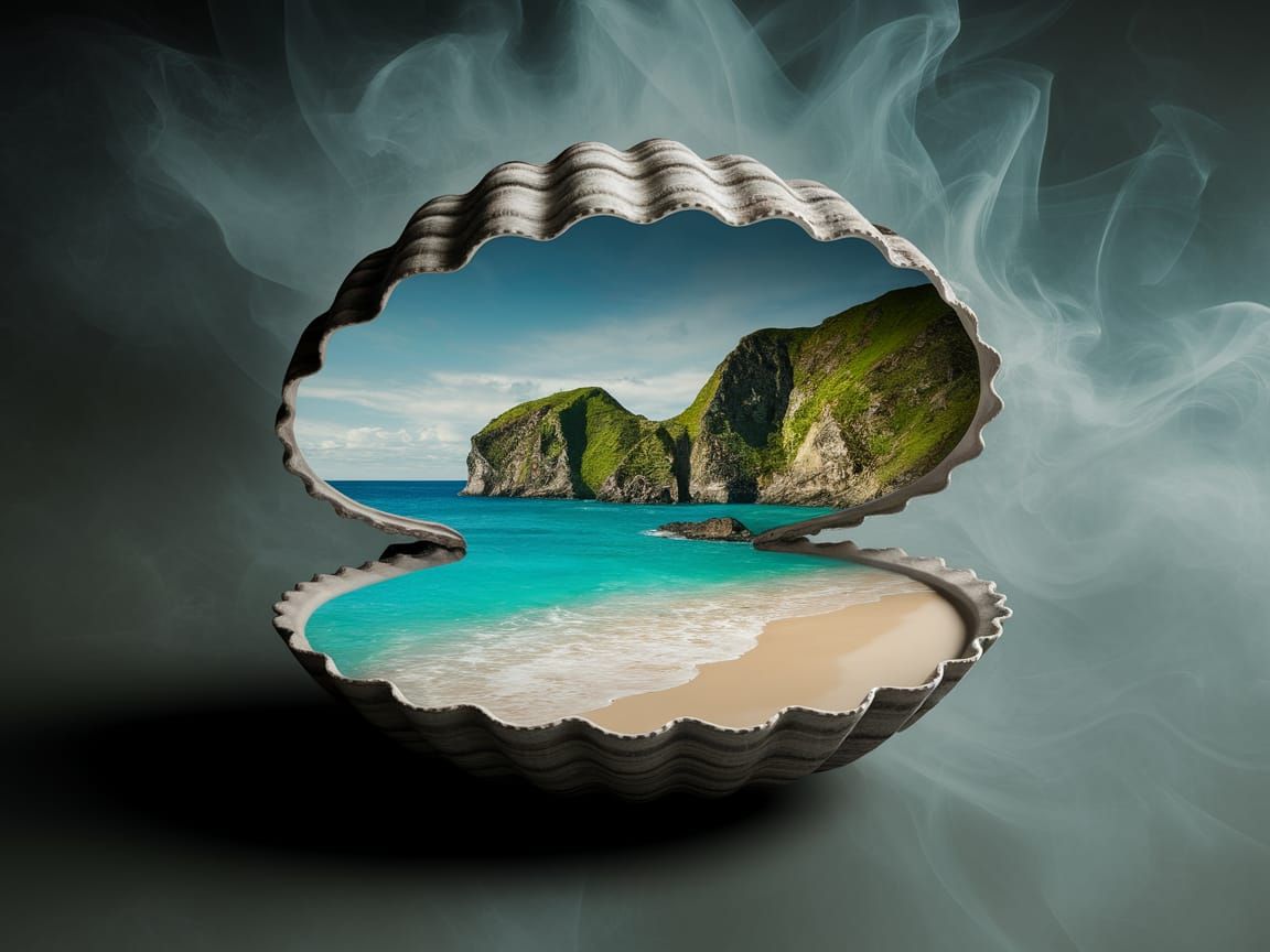Seashell Reveals a Surreal Beach Paradise