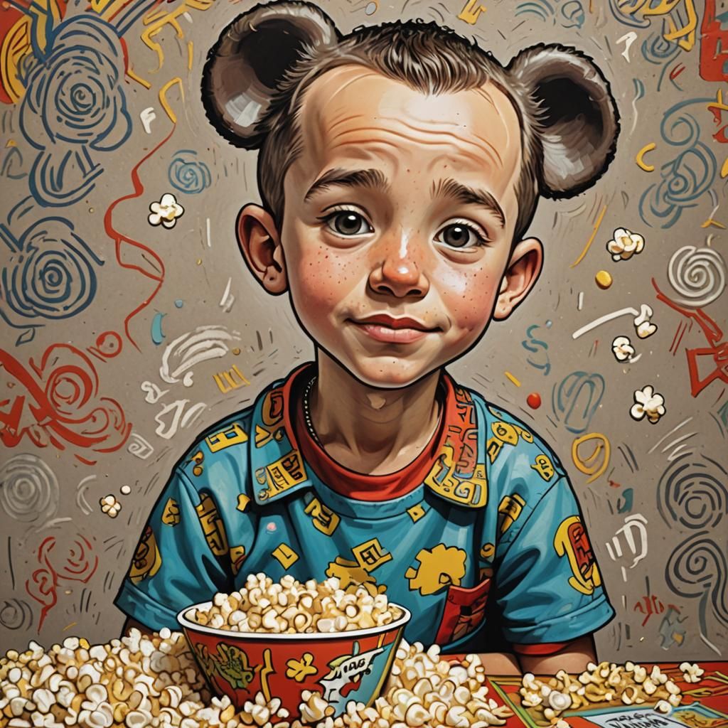 Mickey Mouse with Bookish Mind, Hyperrealistic Splash Art