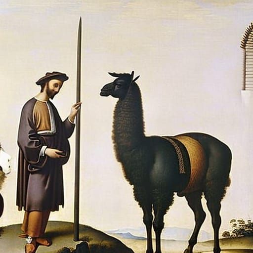 Llama and Pauper: A Renaissance Painting