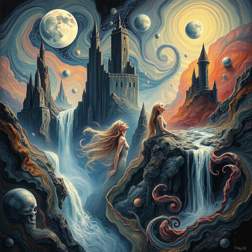 Ethereal Princesses in a Surreal Dreamscape