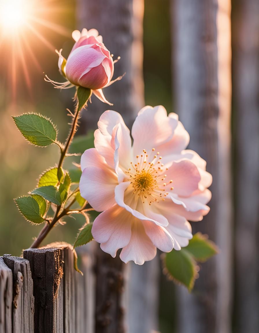 Alberta Wild Rose Macro Photograph