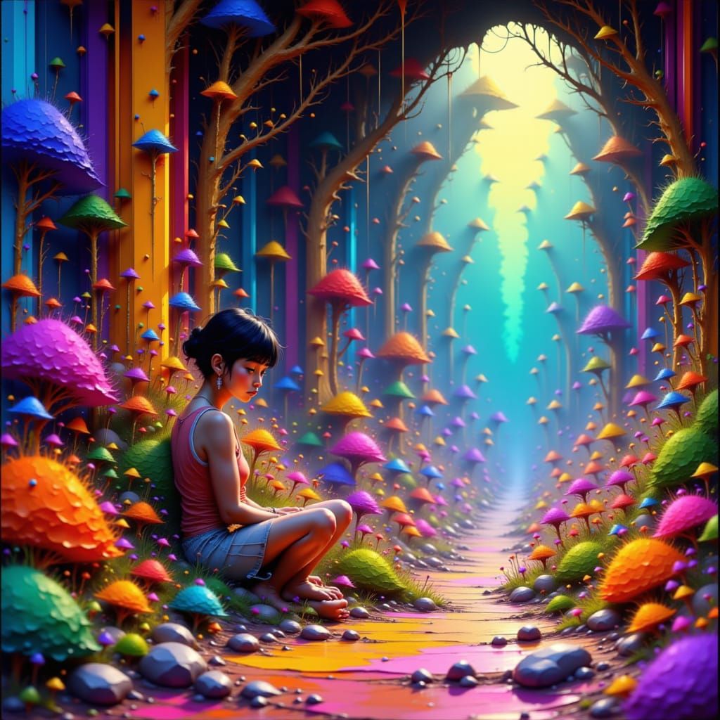 Dreamer in a Fantastical World: Surrealist Melting Colors