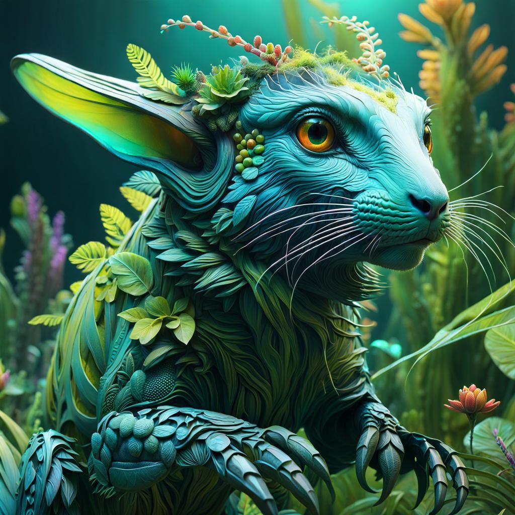 Intricate 3D Render of Surreal Creature Design