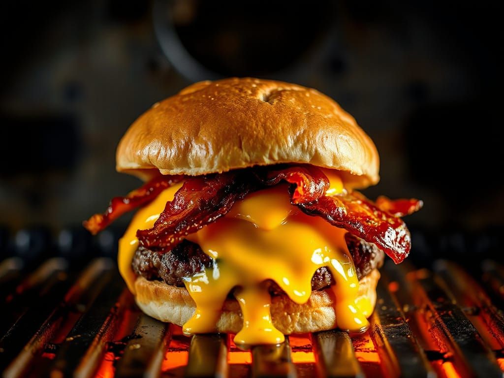A bacon cheeseburger