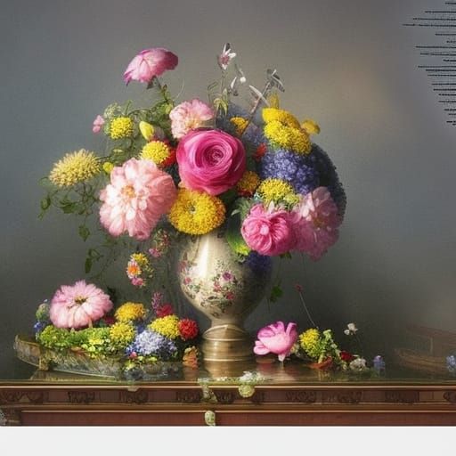 Floral Still Life with Spiders: Digital Matte Painting