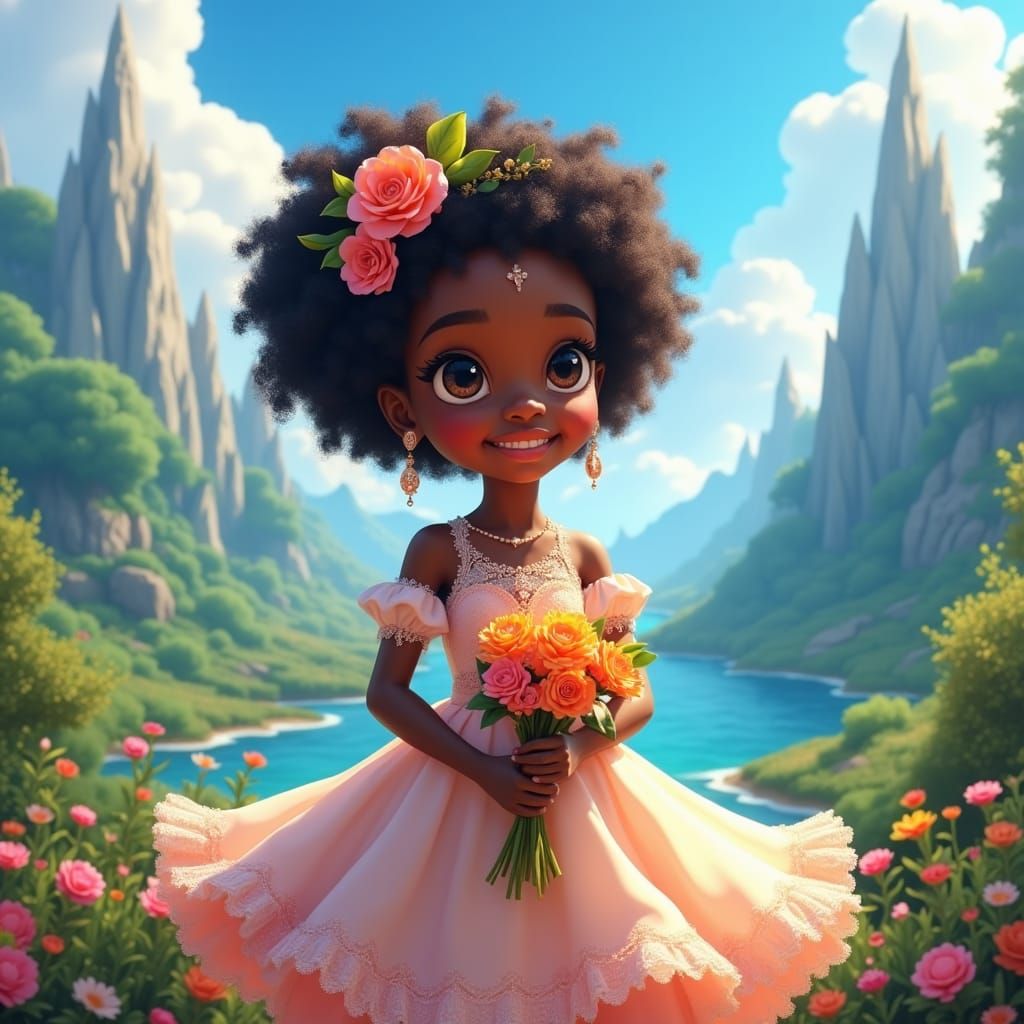 Enchanting Portrait of Girl in Fantasy Landscape