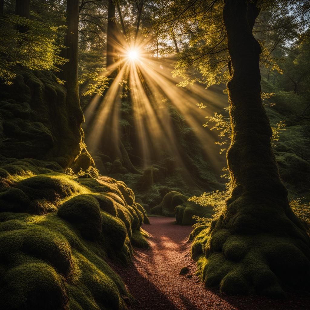 Dramatic Portrait of Rip Van Winkle in Forest