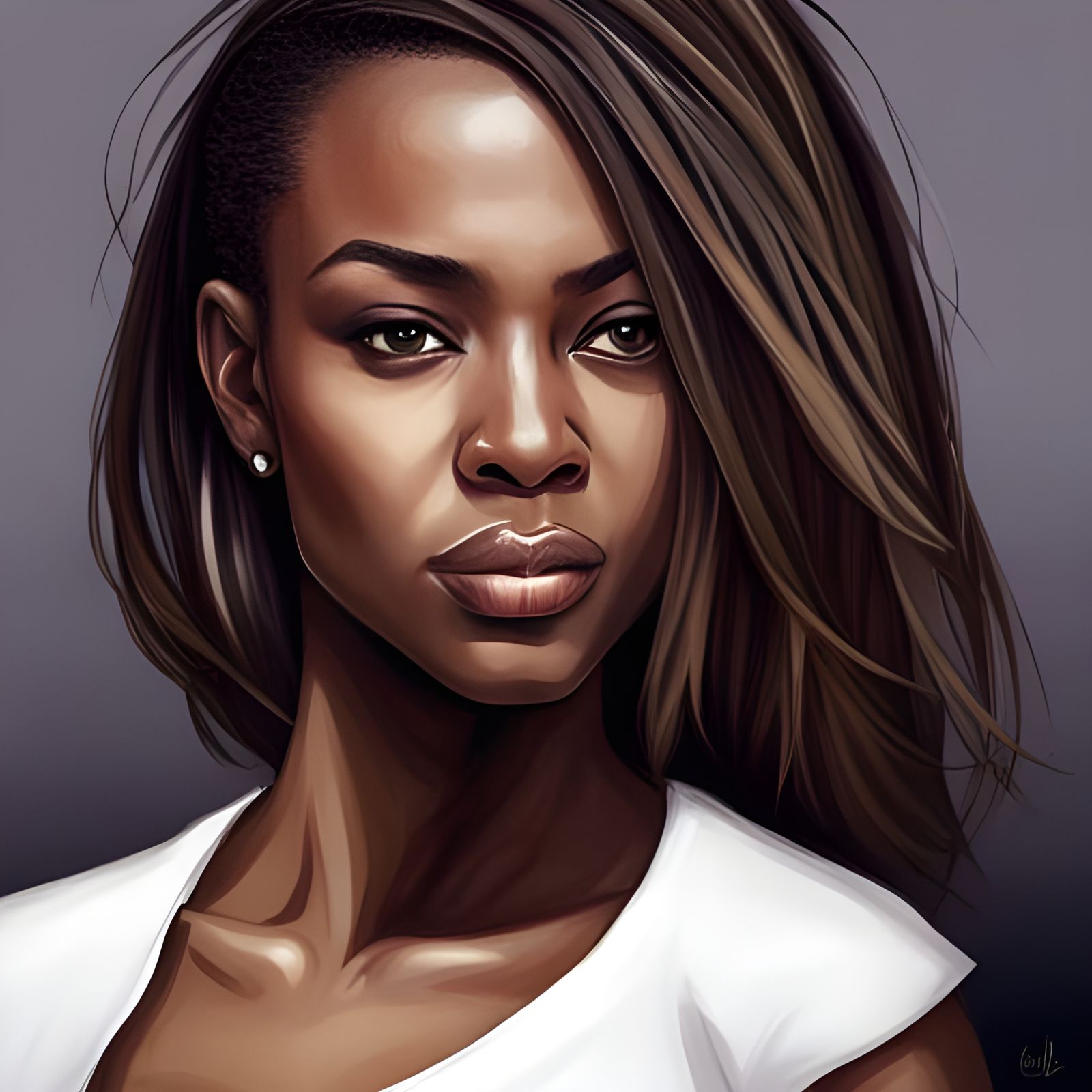 Hyperrealistic Portrait of a Gorgeous African American Princ...