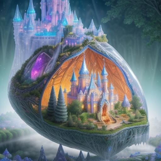 Crystal Heart Kingdom with Glistening Castle