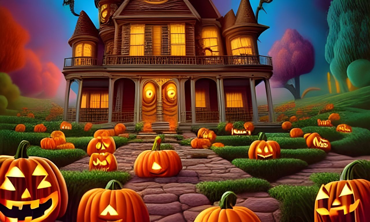 Surreal Halloween Horror Baby in Oil Painting Style