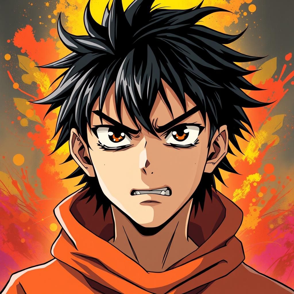 Anime Teen Portrait in Manga Style