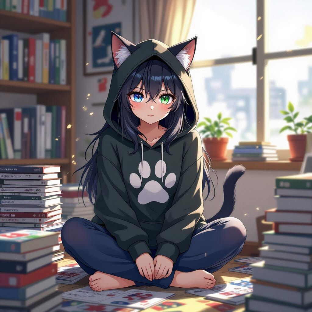 Anime Cat Woman in Tokyo Apartment