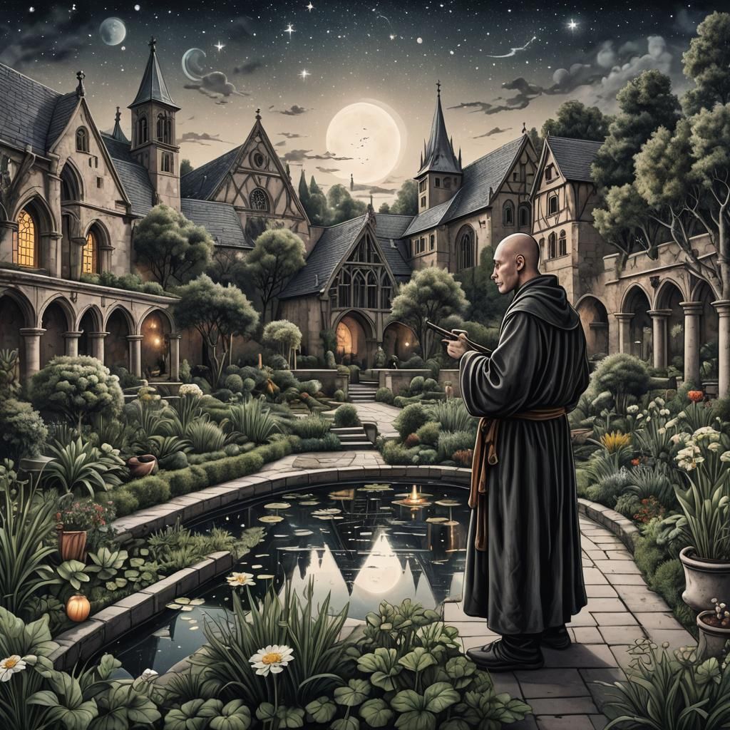 create an ultra-realistic photo of Dark, big, medieval clois...