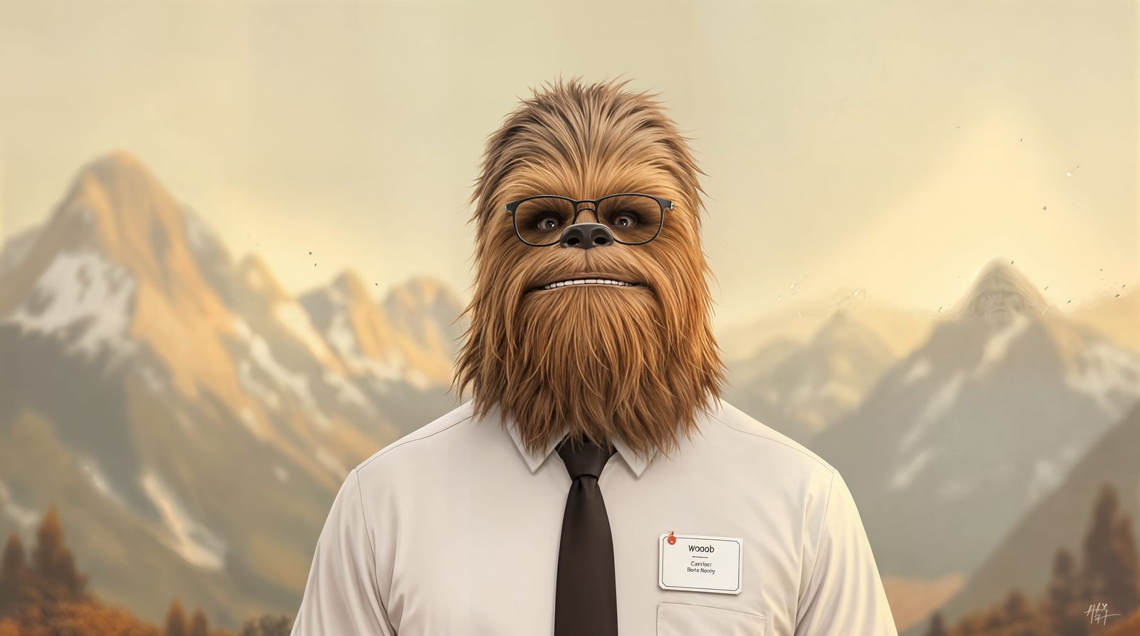 Mormon Wookiee Portrait in a Quaint Setting
