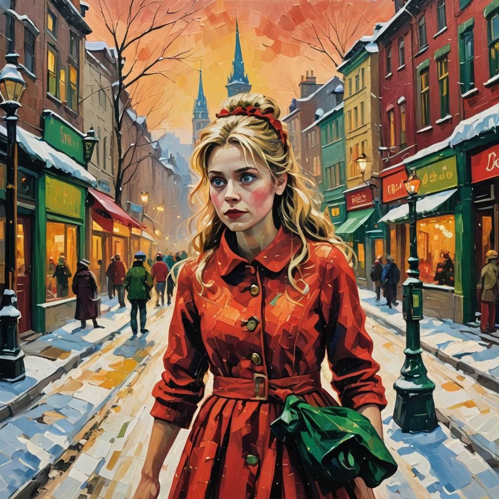 Cindy Lou Who in Neo-Impressionist Oil Painting