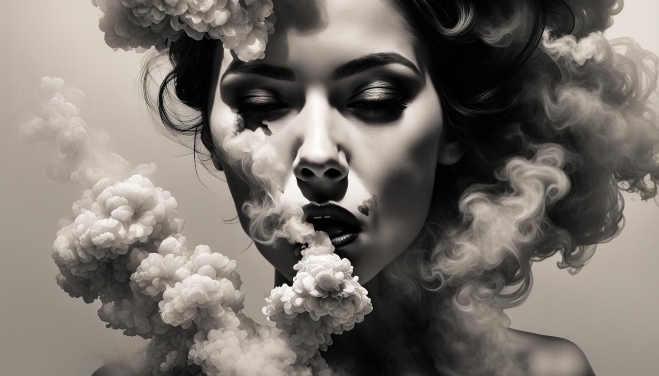 Wildflower Woman in Comic Noir Expressionism