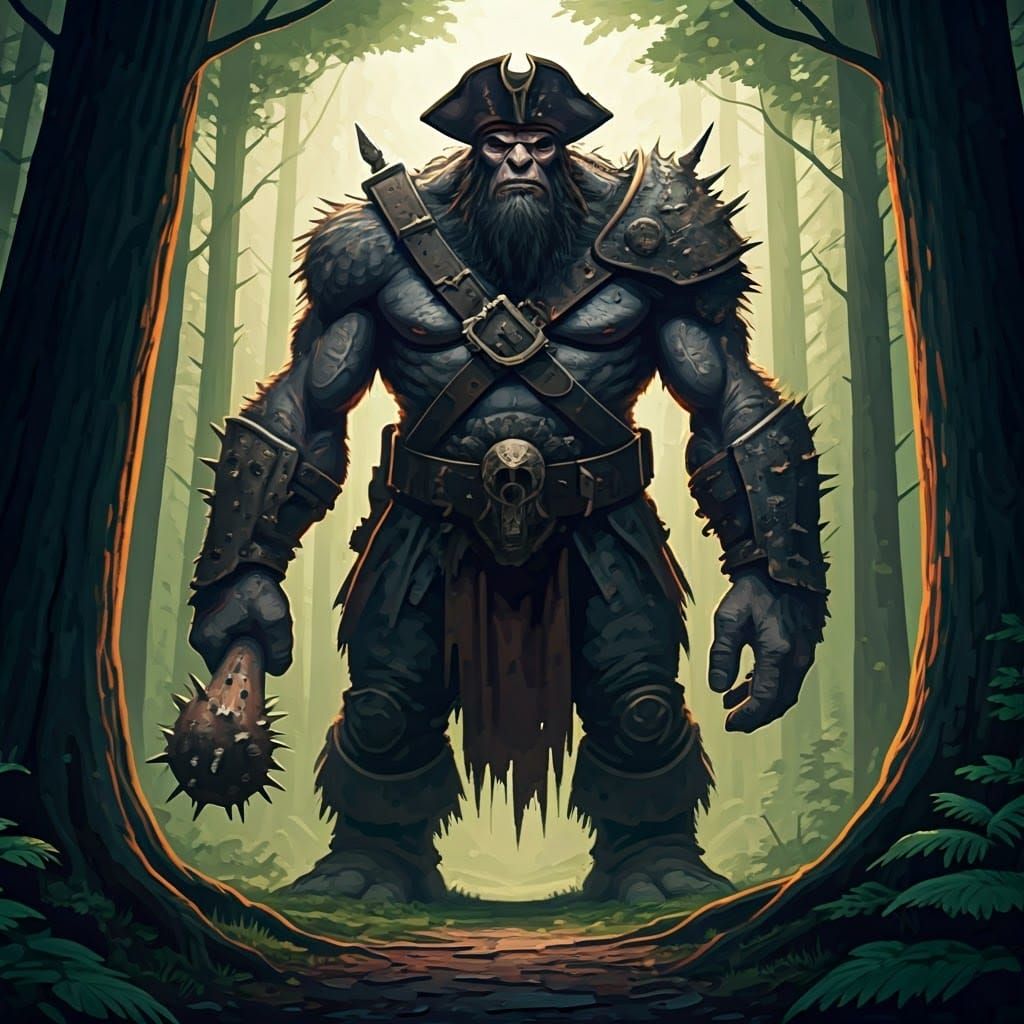 Menacing Pirate Troll Towers Over the Forest