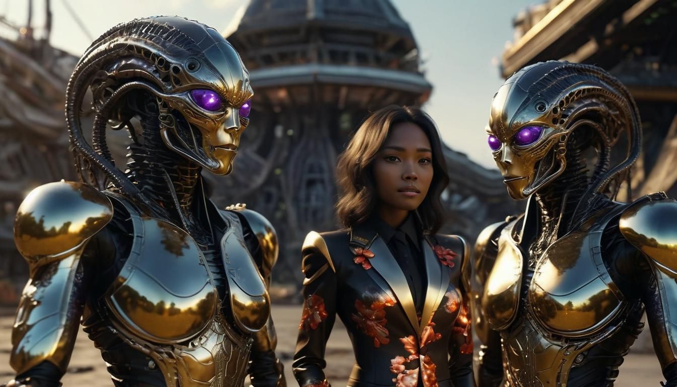 President Meets Lovecraftian Aliens in Chrome Spacesuits