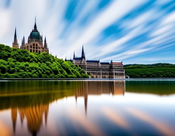 Underwater Hungarian Parliament Beach: Aerial Photography