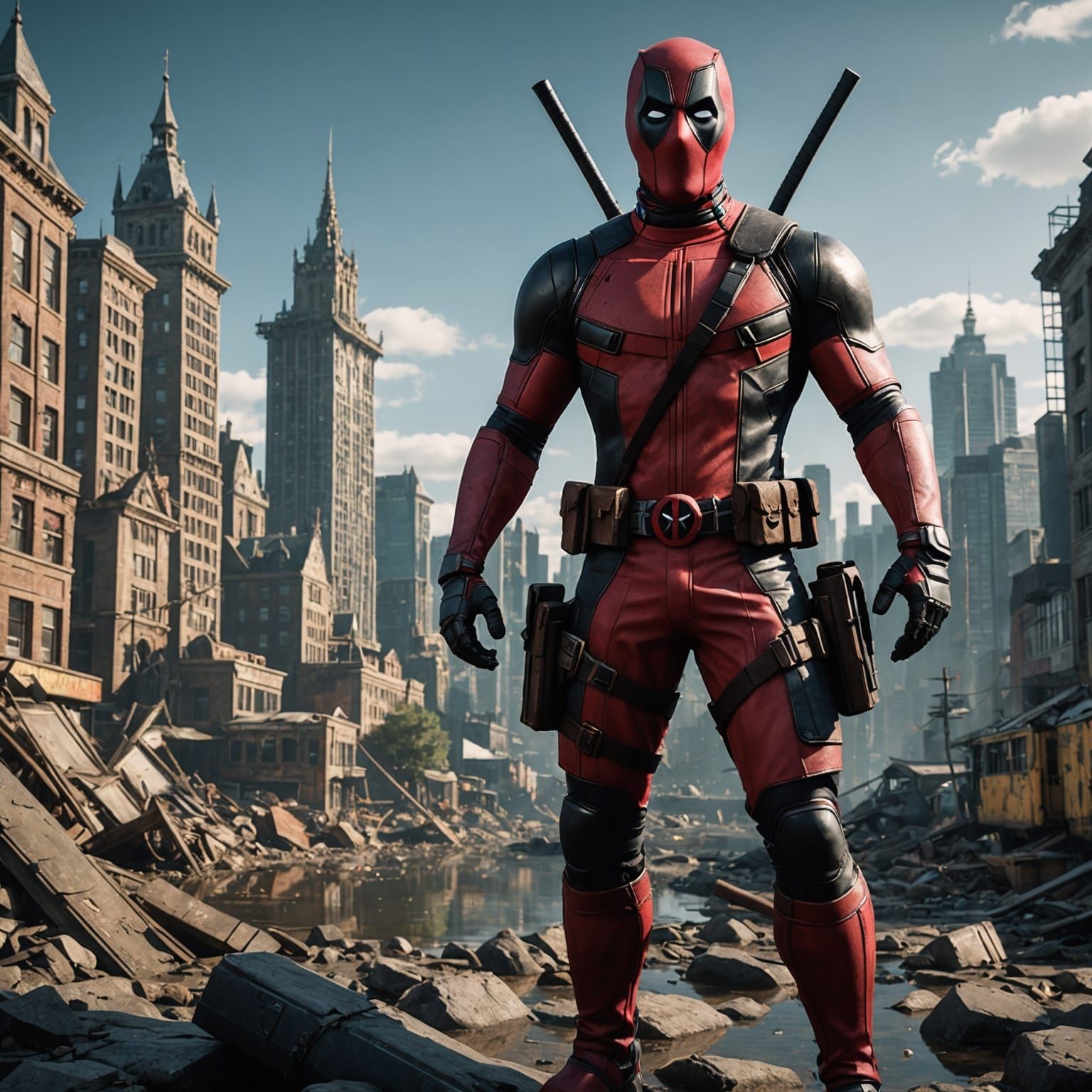 Detailed Deadpool Matte Painting in 8K