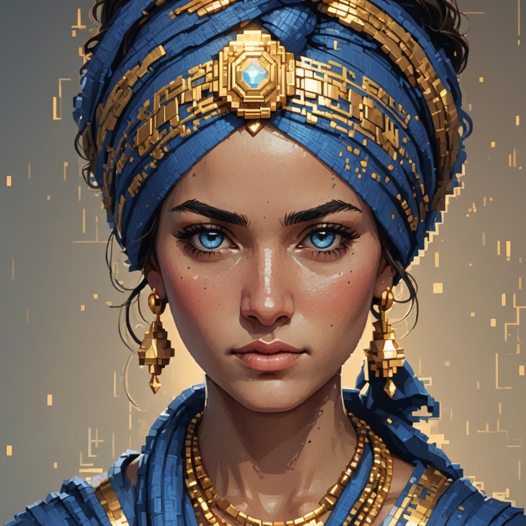 Pixel Art Earring Beauty in Soft Focus