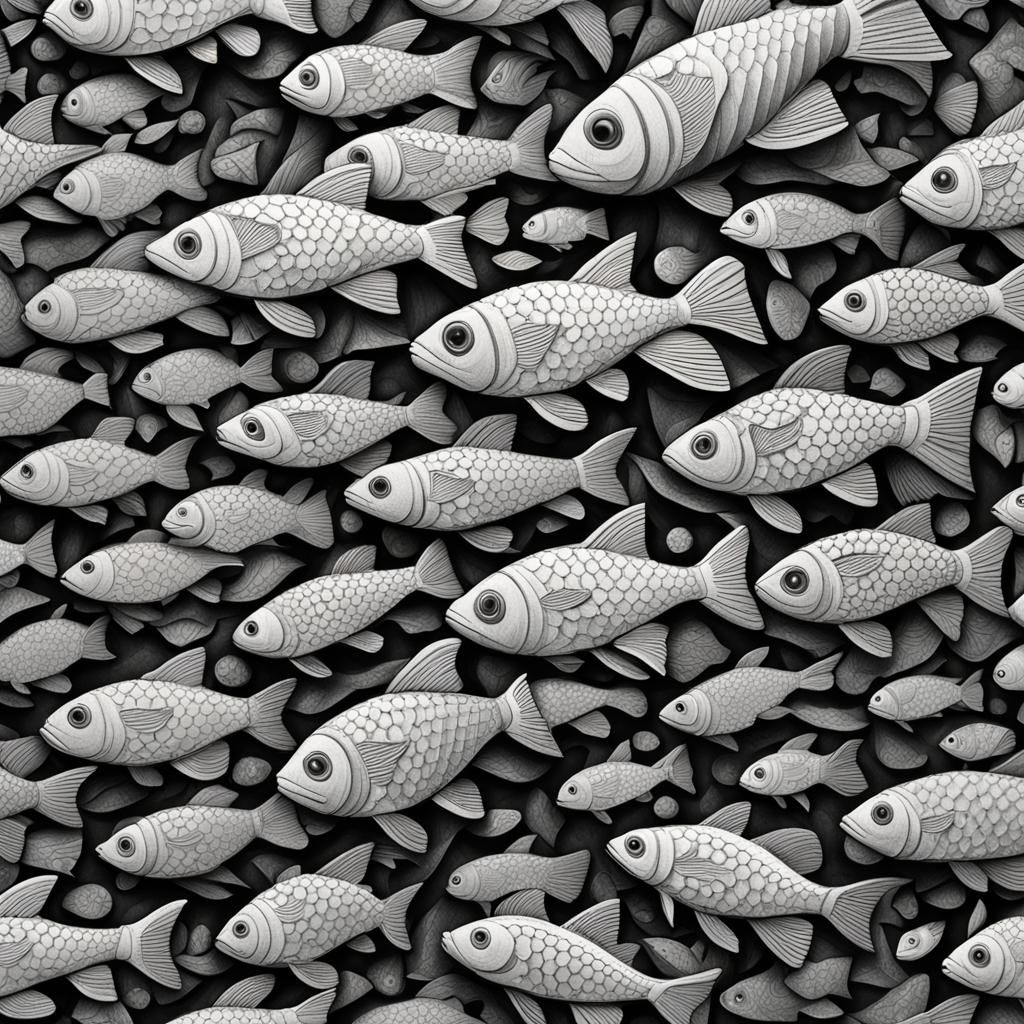 Escher-esque Tessellation with Geometric Fish